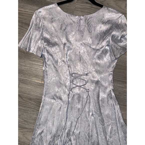 Vintage Ice blue satiny dress. Maxi . The brand is Jodie California USA Sz 6 - Picture 9 of 11